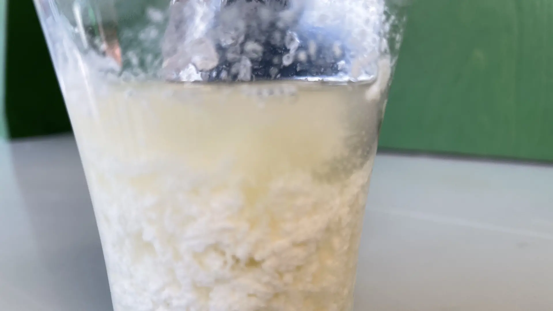 Glass with flocculated Milk 