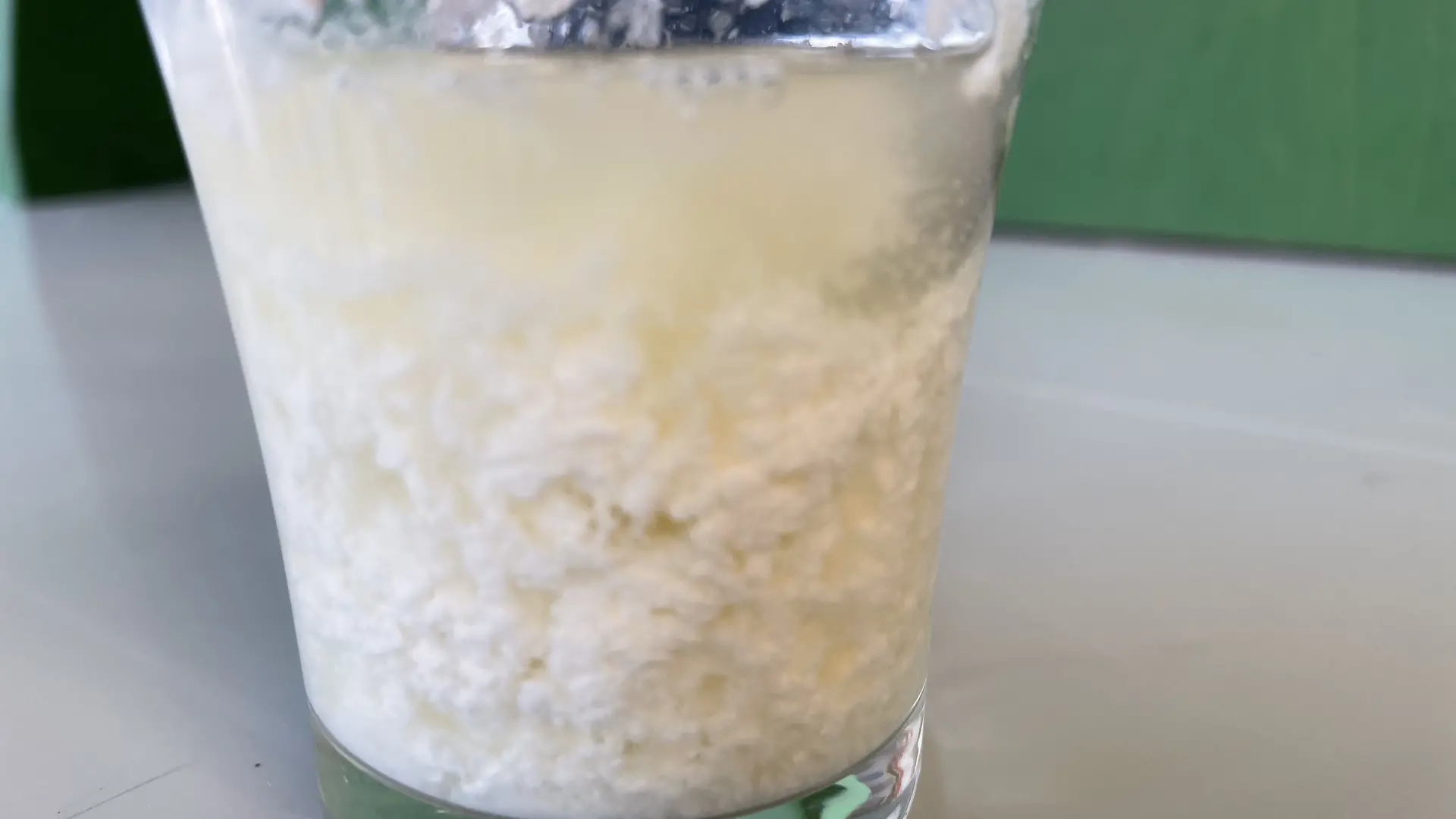 Glass with flocculated Milk 